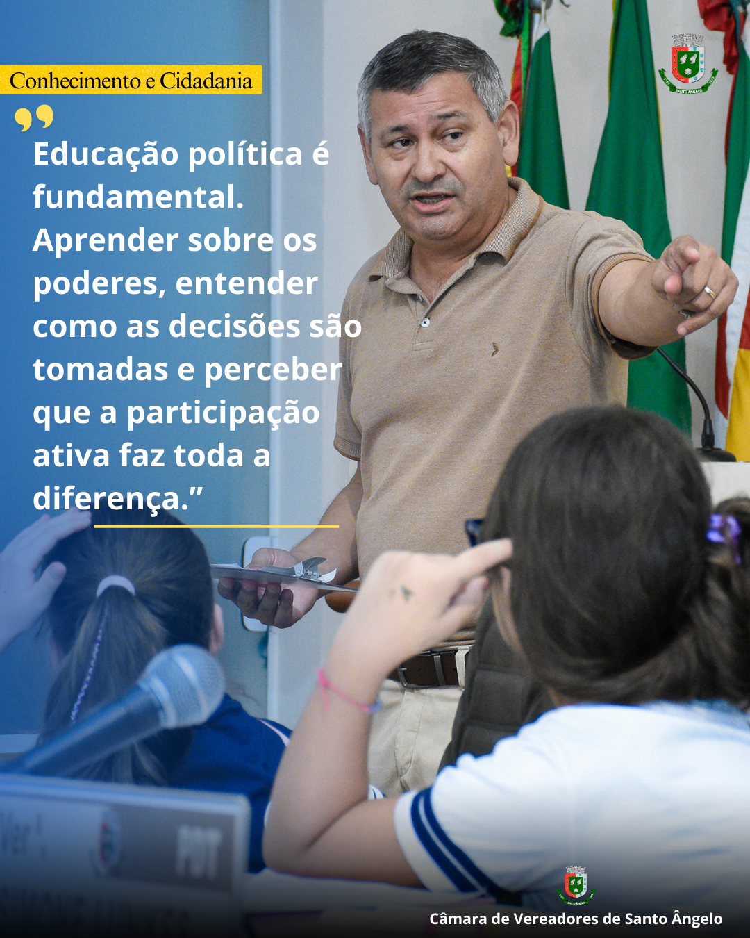 Alunos do 4º ano do ensino fundamental da escola URI Santo Ângelo visitam o Legislativo
