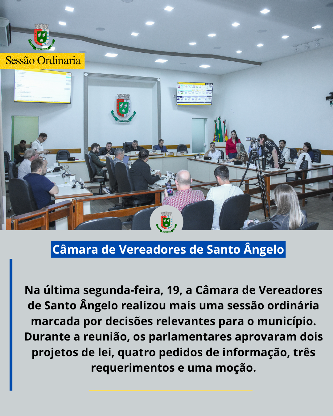 Câmara de Vereadores realizou mais uma sessão ordinária marcada por decisões relevantes para o município