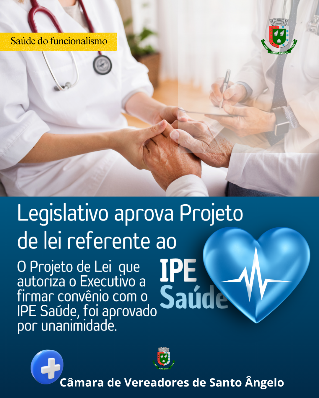 Projeto de Lei que autoriza o Executivo a firmar convênio com o IPE Saúde é aprovado por unanimidade