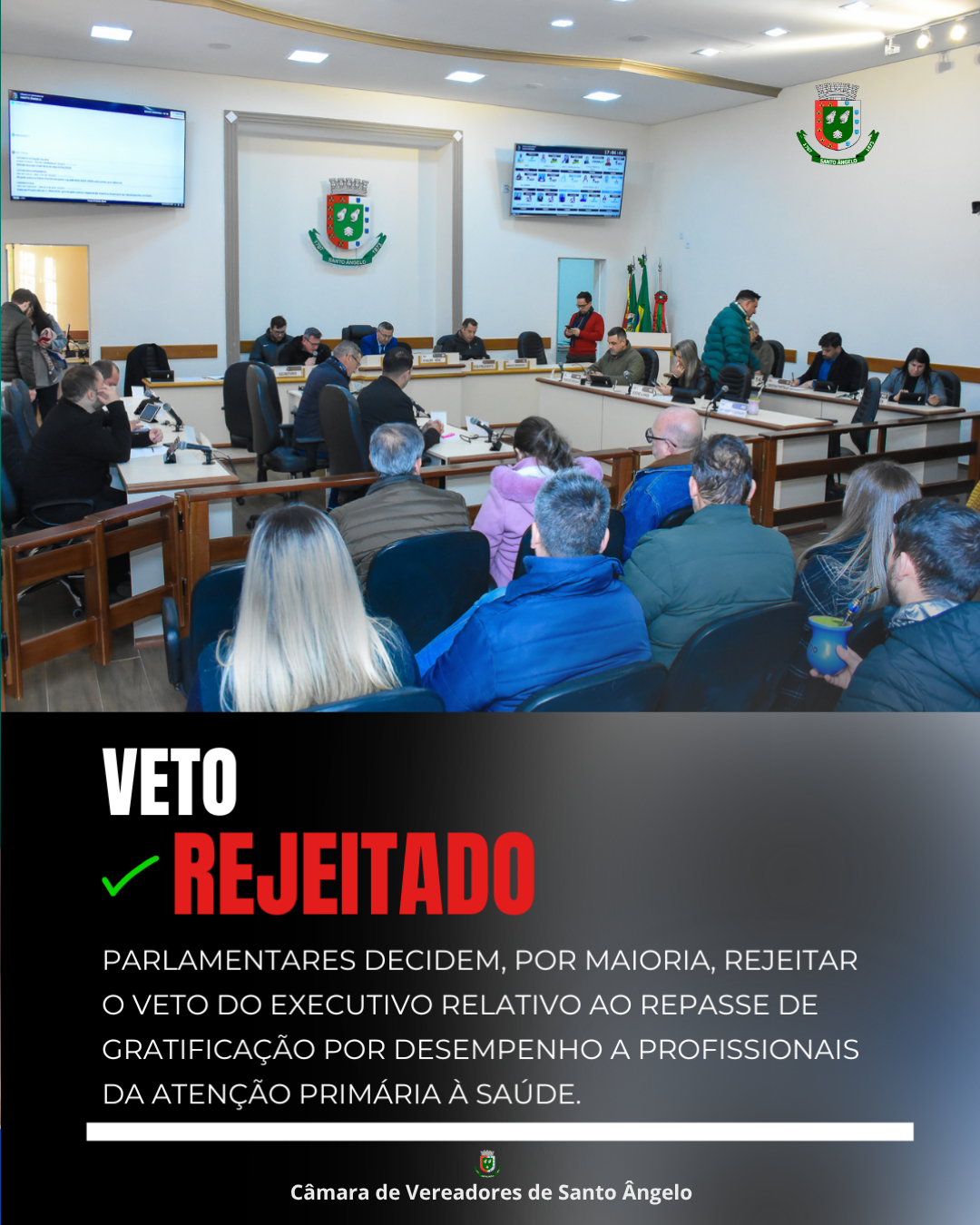 Legislativo rejeita veto que trata sobre repasse de gratificação por desempenho a profissionais da Atenção Primária à Saúde