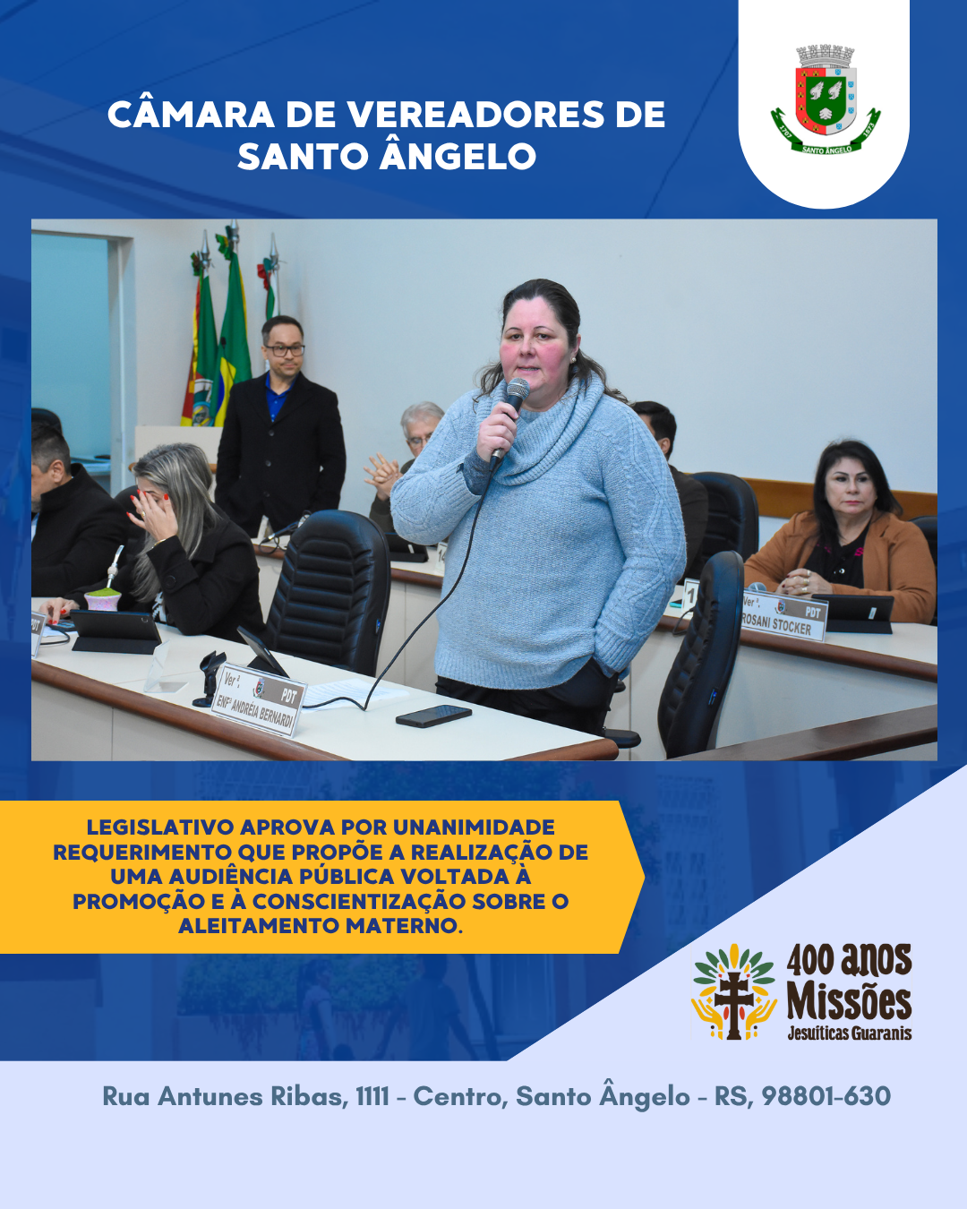 Legislativo aprova a realização de uma audiência pública voltada à promoção e à conscientização sobre o aleitamento materno