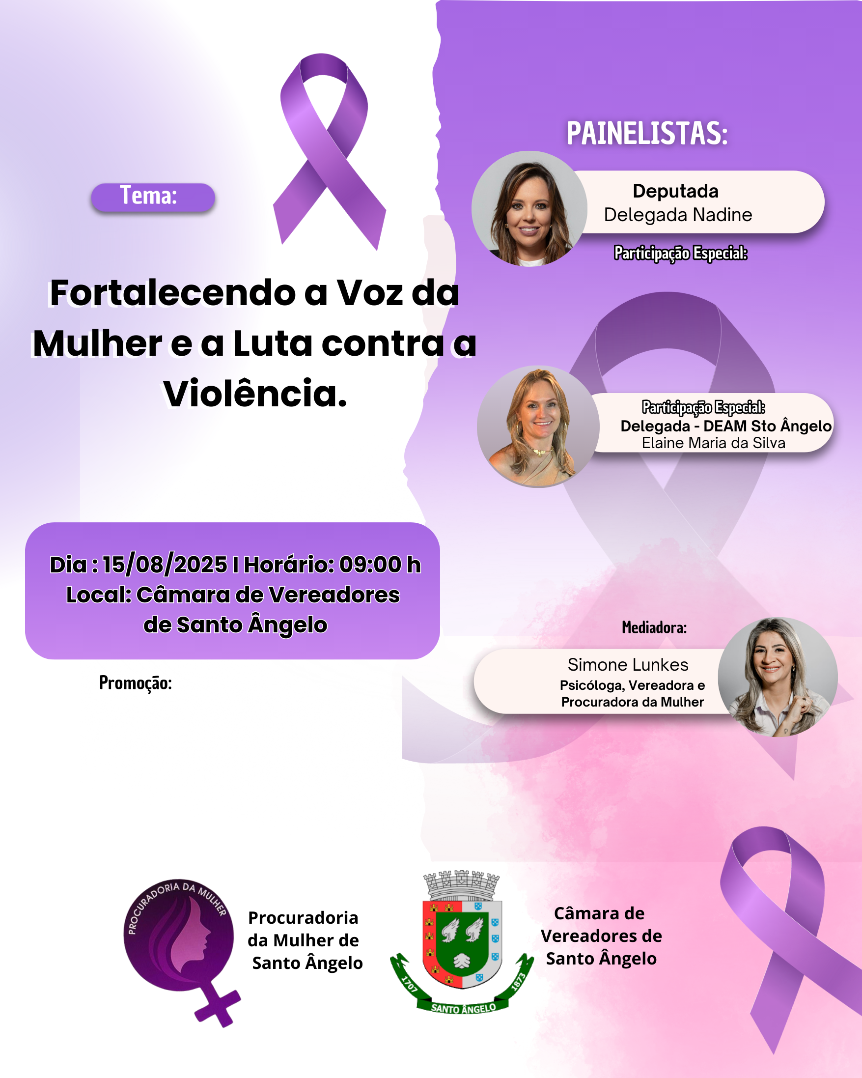 Procuradoria da Mulher no legislativo promove painel sobre violência contra a mulher