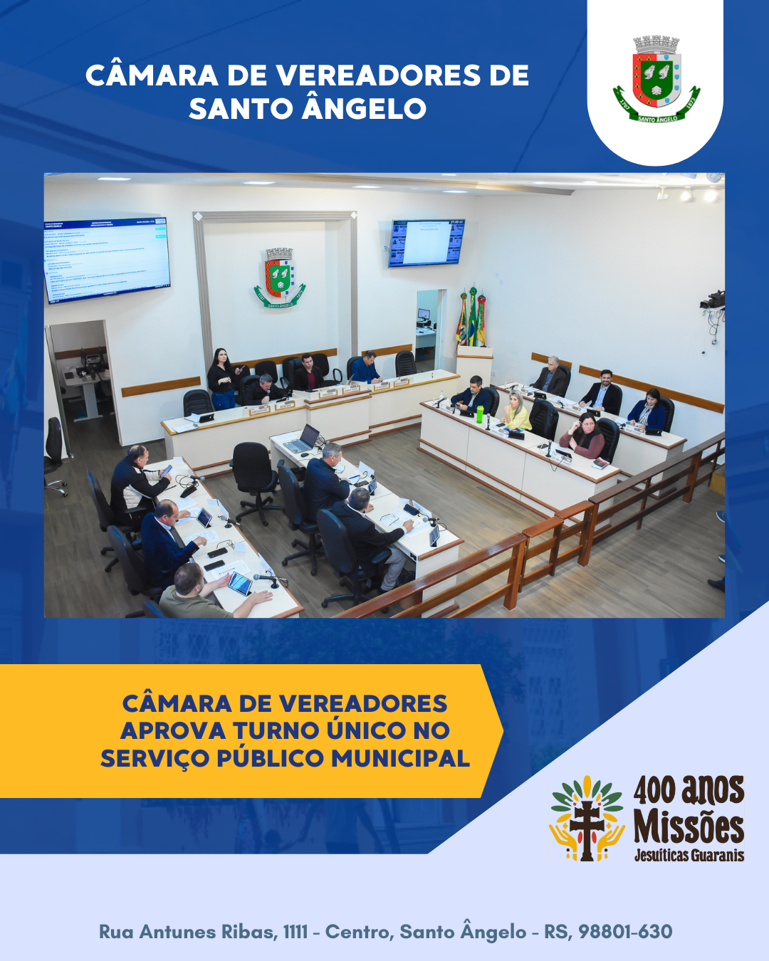 Câmara aprova turno único no serviço público municipal 