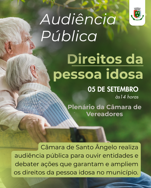 Participe da audiência pública e fortaleça os direitos da pessoa idosa