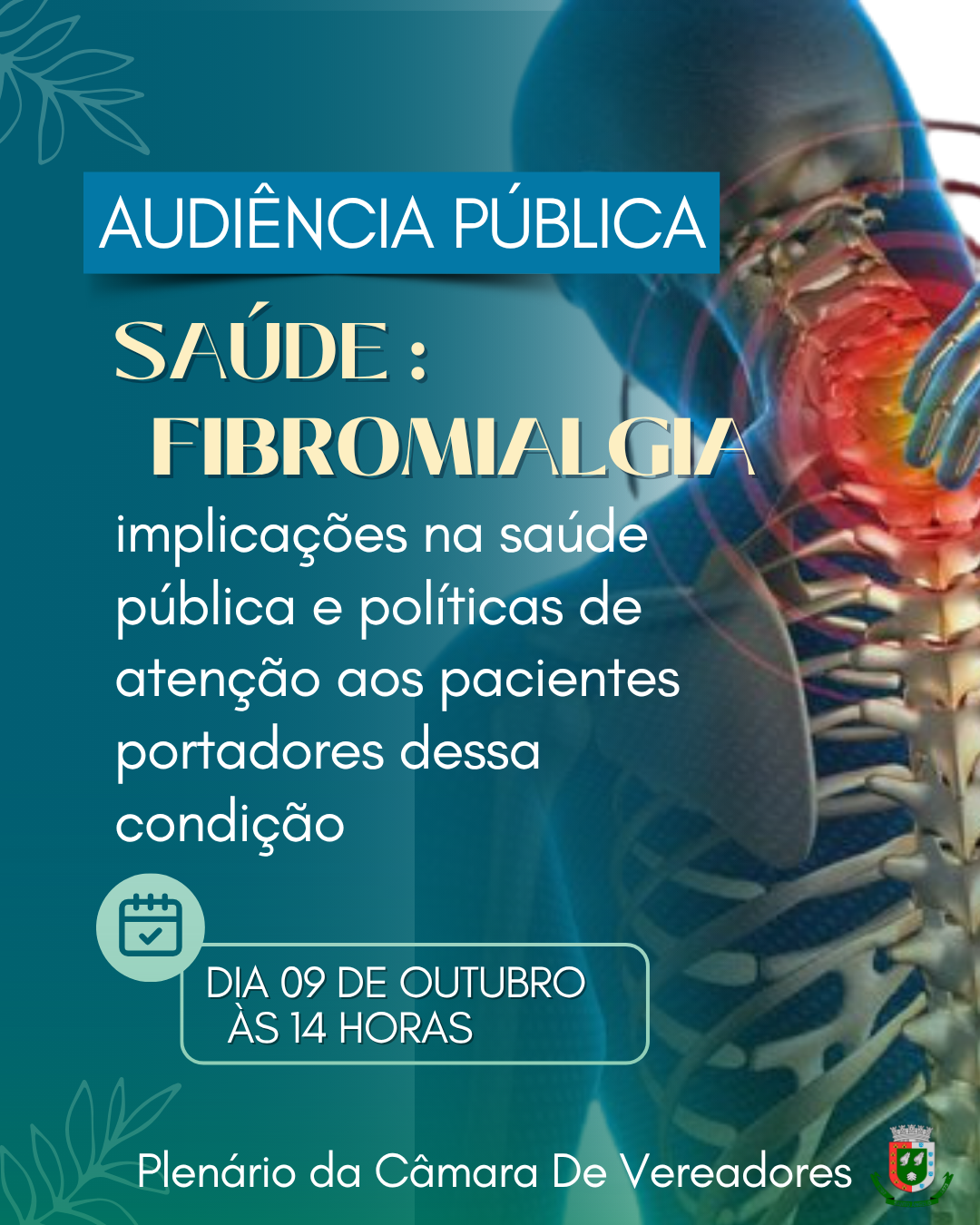 Audiência pública sobre Fibromialgia próxima quinta às 14h participe