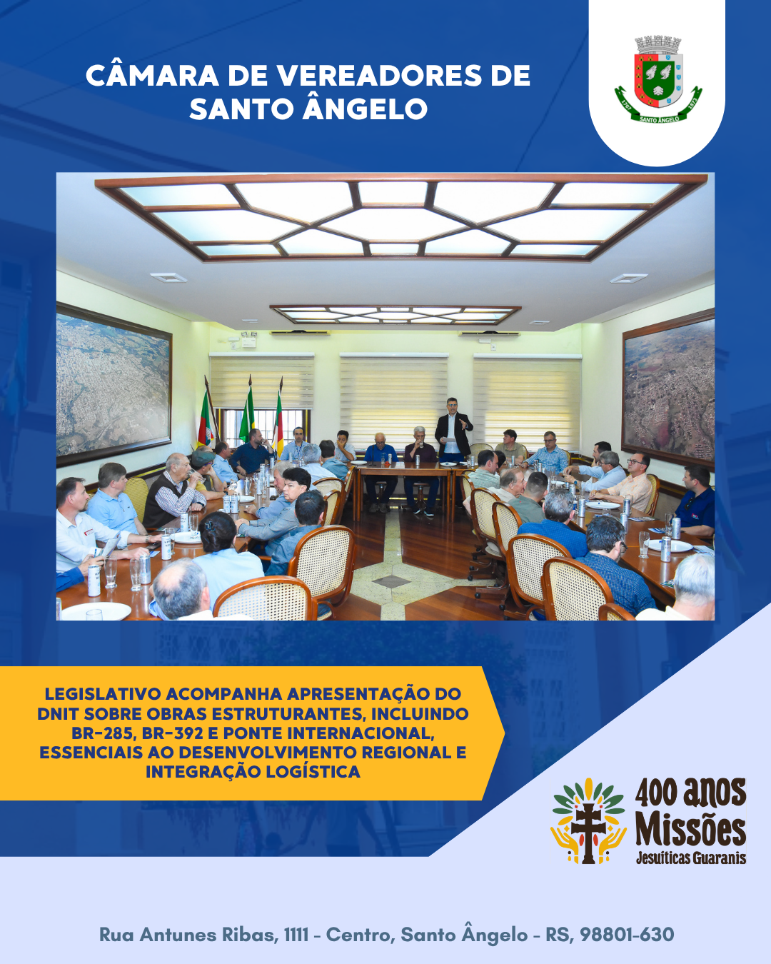 Legislativo acompanha apresentação do DNIT sobre infraestrutura regional