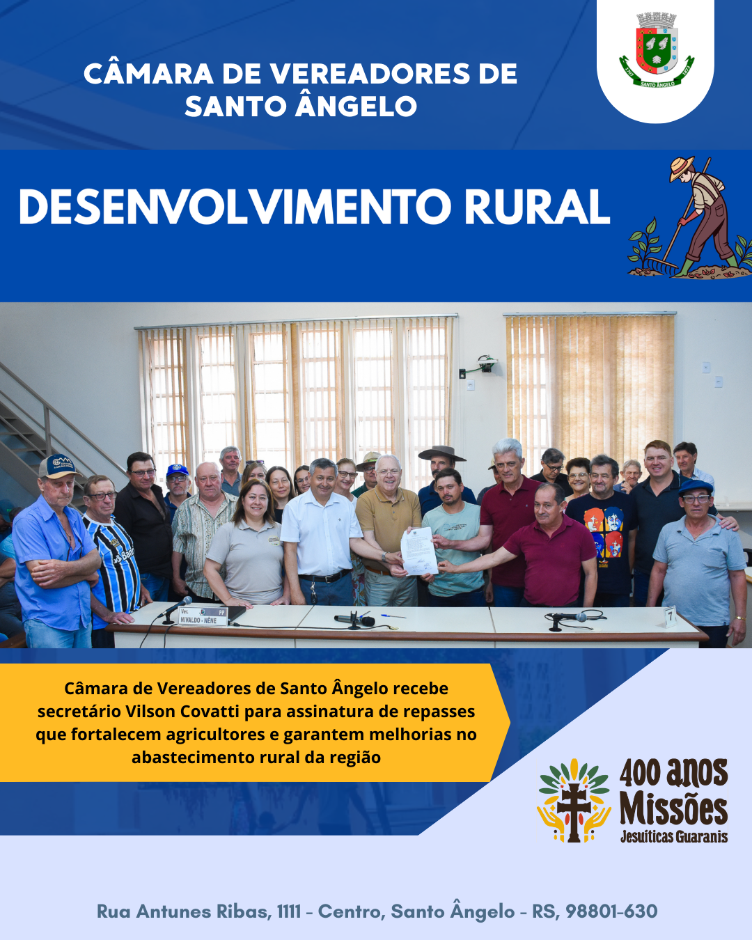 Legislativo recebeu evento da Secretaria de Desenvolvimento Rural do Estado que contou com repasses que fortalecem agricultores e comunidades rurais