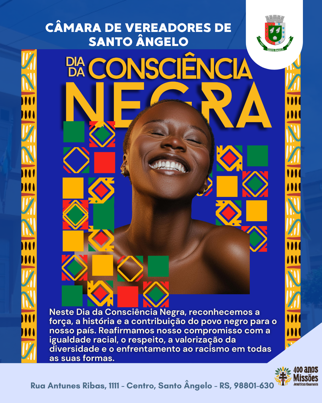 Câmara de Santo Ângelo reconhece Consciência Negra e reafirma compromisso com igualdade racial
