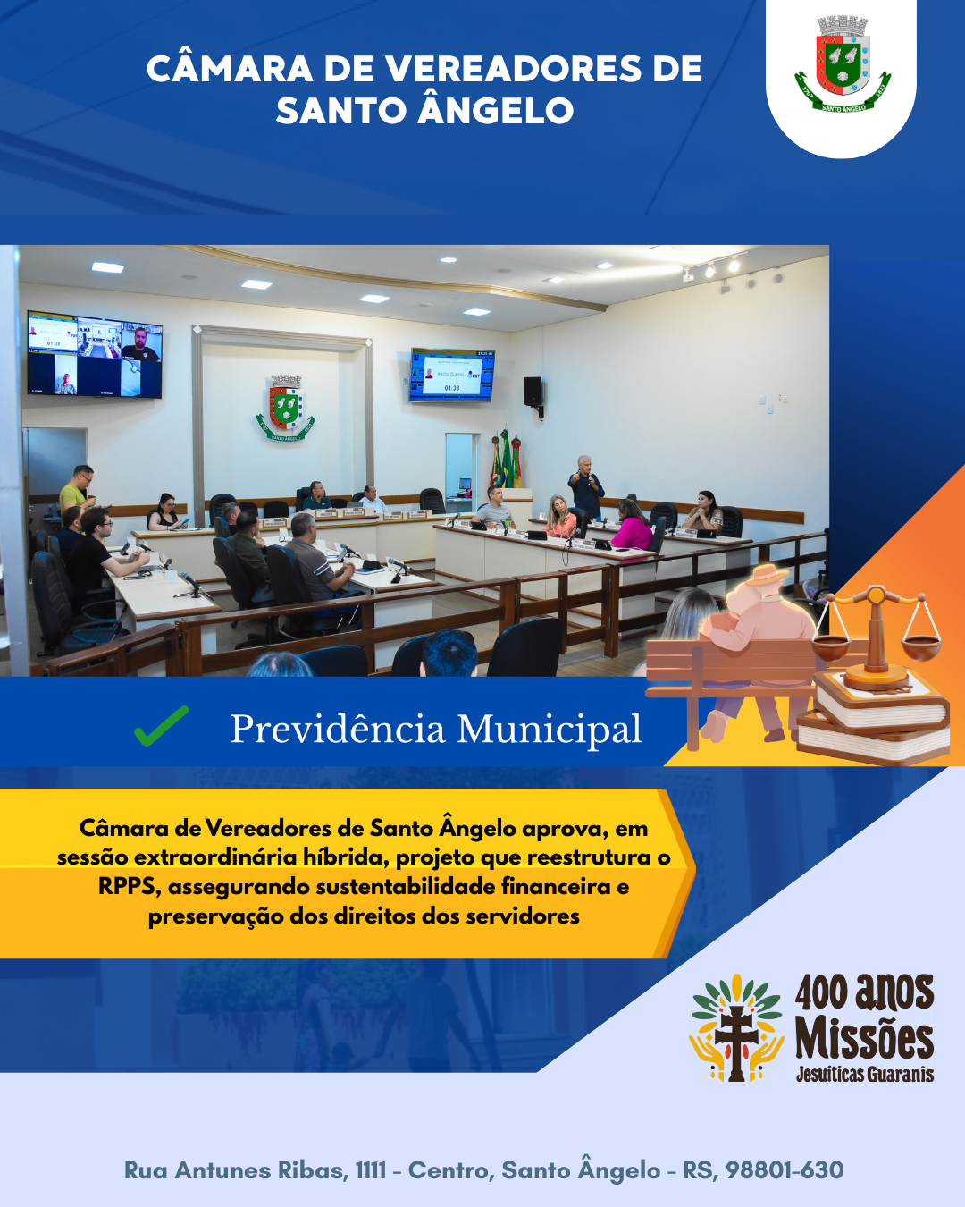 Câmara aprova reestruturação do RPPS em sessão extraordinária