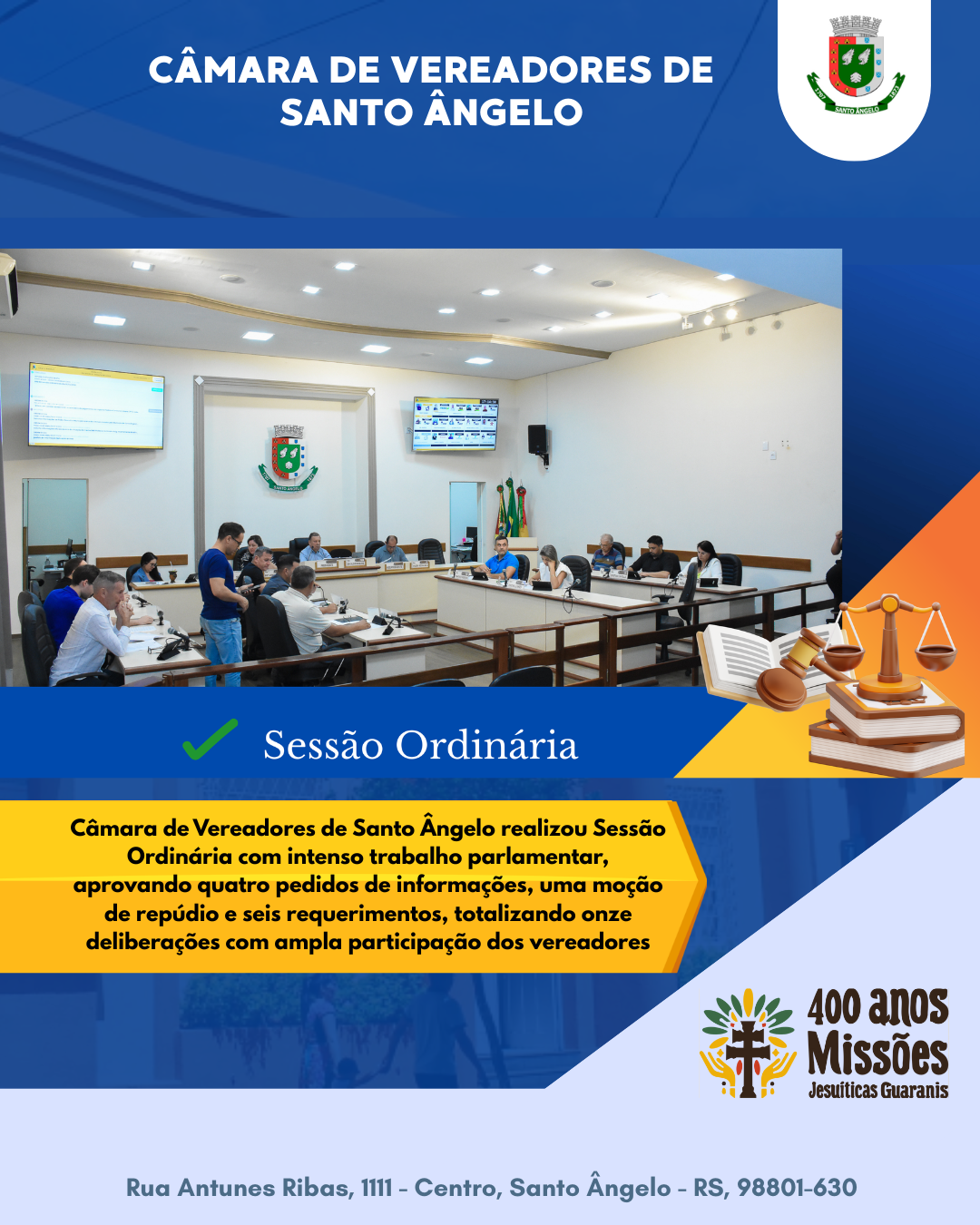 Sessão ordinária destaca ações voltadas à fiscalização e cidadania