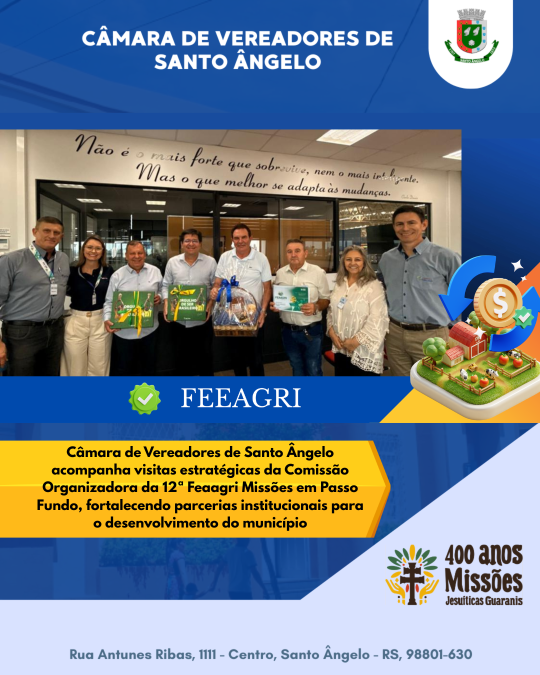 Câmara acompanha Feaagri Missões, fortalecendo parcerias estratégicas institucionais