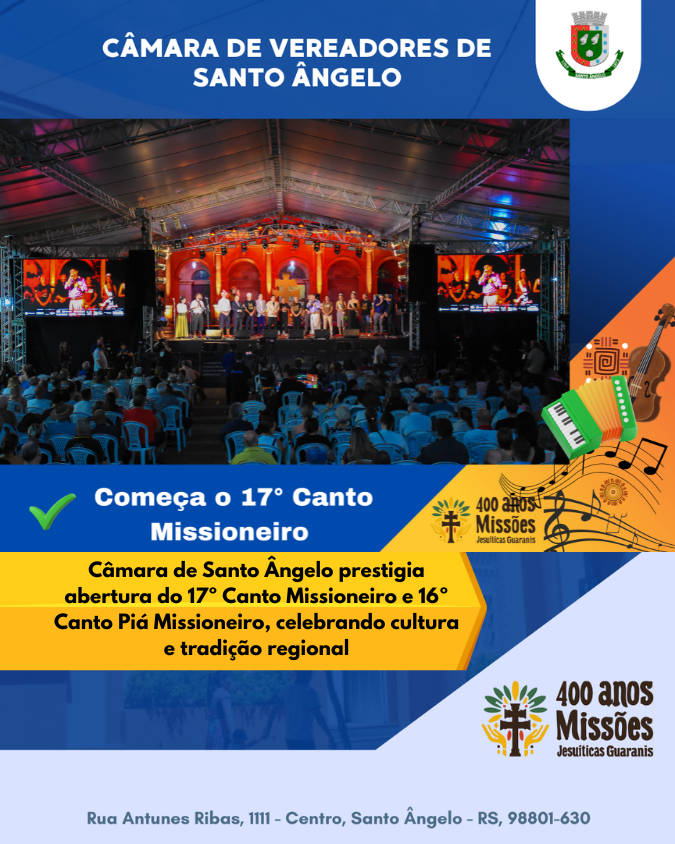 Legislativo municipal prestigia Canto Missioneiro valorizando tradição e identidade missioneira