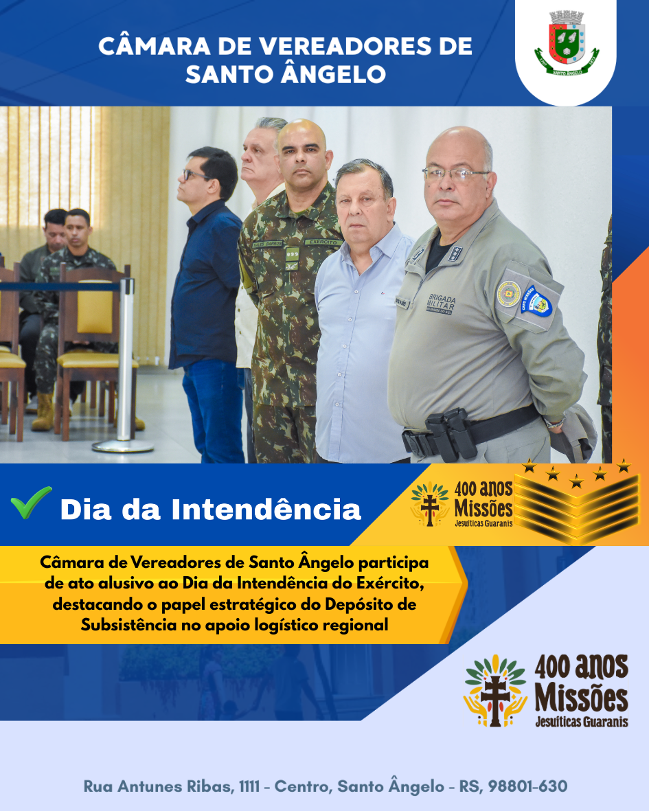 Presidente do Legislativo participa de ato da Intendência do Exército destacando logística abastecimento regional e compromisso social
