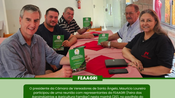  presidente da C&acirc;mara de Vereadores de Santo &Acirc;ngelo, Maur&iacute;cio Loureiro participou de uma reuni&atilde;o com representantes da FEAAGRI 