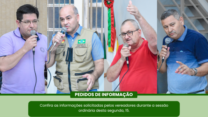Confira os cinco novos pedidos de informa&ccedil;&atilde;o apresentados pelos vereadores 