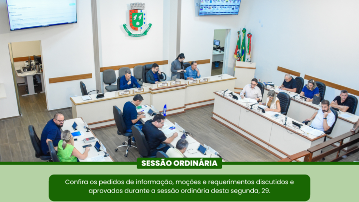 Confira os Pedidos de informa&ccedil;&atilde;o Requerimentos e Mo&ccedil;&otilde;es aprovados durante a &uacute;ltima segunda-feira