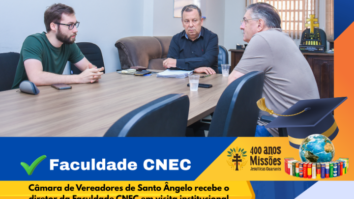 C&acirc;mara de Vereadores recebe diretor da CNEC em visita que fortalece educa&ccedil;&atilde;o regional