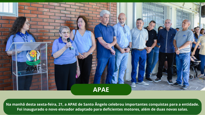  APAE de Santo &Acirc;ngelo celebra importantes conquistas para a entidade