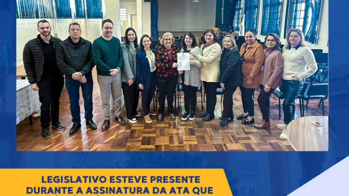 Legislativo esteve presente durante a assinatura da ata que dar&aacute; in&iacute;cio &agrave;s obras da quadra coberta na Escola Onofre Pires