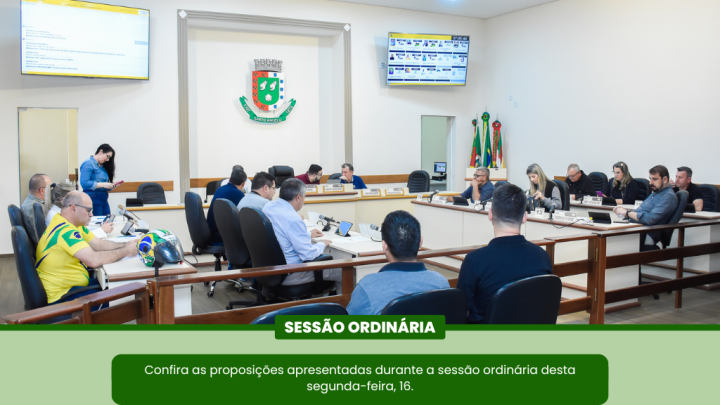 Fique sabendo dos assuntos deliberados na Sess&atilde;o Ordin&aacute;ria da &uacute;ltima segunda-feira
