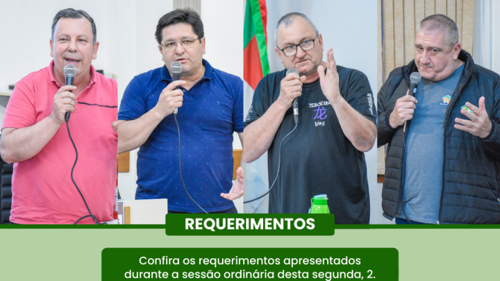 Saiba tudo sobre os Requerimentos colocados em pauta na &uacute;ltima segunda-feira