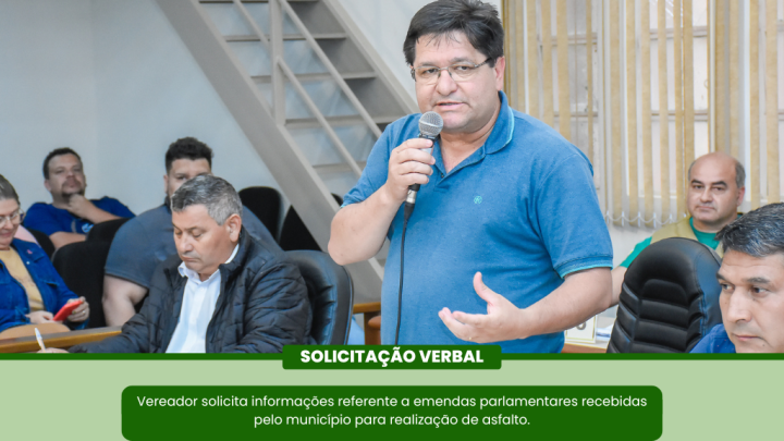 Vereador Carlos Gon&ccedil;alves solicita informa&ccedil;&otilde;es referentes a pavimenta&ccedil;&atilde;o asf&aacute;ltica