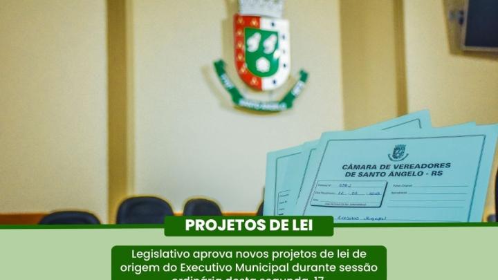 C&acirc;mara de Vereadores aprova Projetos de Lei provenientes do Executivo
