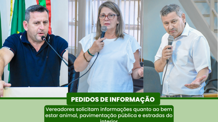 Vereadores solicitam informa&ccedil;&otilde;es quanto ao bem estar animal pavimenta&ccedil;&atilde;o e estradas do interior