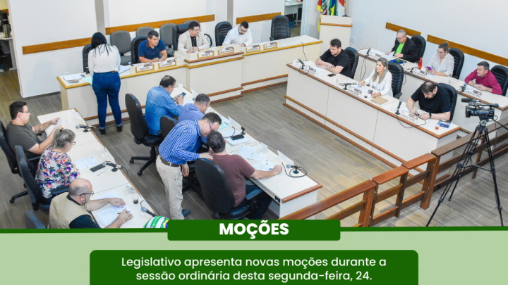 Vereadores apresentam duas mo&ccedil;&otilde;es durante Sess&atilde;o Ordin&aacute;ria da &uacute;ltima segunda-feira
