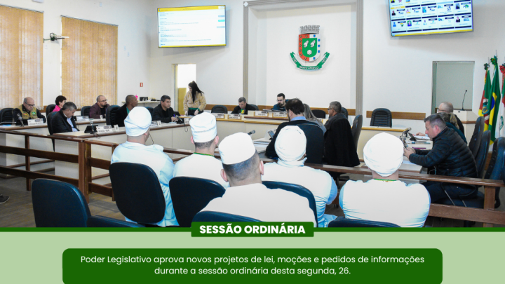 Aprovados novos projetos de lei mo&ccedil;&otilde;es e pedidos de informa&ccedil;&atilde;o em Sess&atilde;o Ordin&aacute;ria da &uacute;ltima segunda-feira