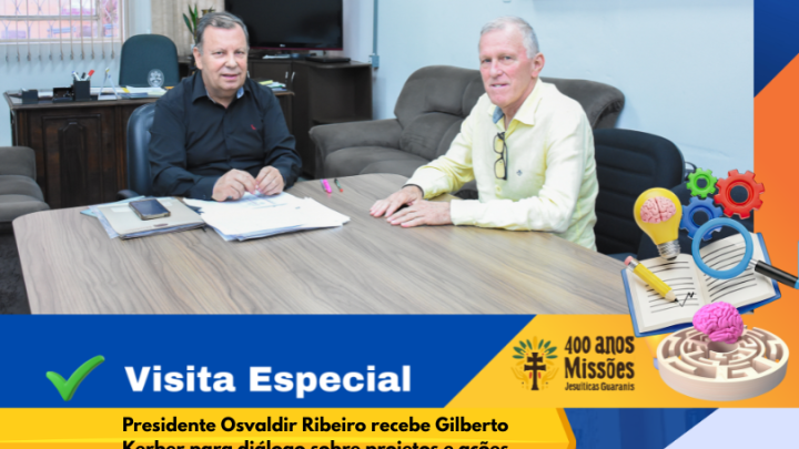 Presidente Osvaldir Ribeiro recebe Gilberto Kerber para di&aacute;logo sobre projetos voltados ao desenvolvimento de Santo &Acirc;ngelo
