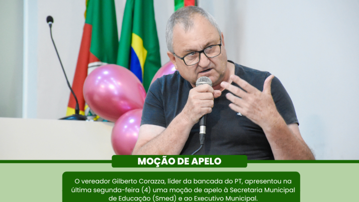 Vereador Gilberto Corazza apresentou mo&ccedil;&atilde;o de apelo &agrave; Secretaria Municipal de Educa&ccedil;&atilde;o (Smed) 