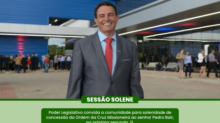  Pedro Brair ser&aacute; homenageado na C&acirc;mara de Vereadores na pr&oacute;xima segunda-feira