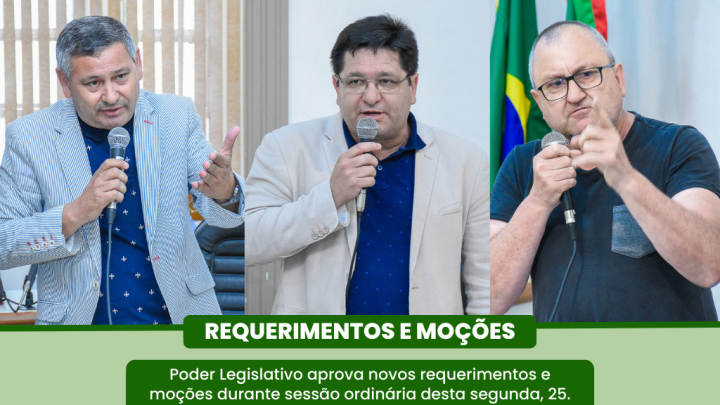 Confira as mo&ccedil;&otilde;es e requerimentos colocados em pauta na Sess&atilde;o da &uacute;ltima segunda-feira